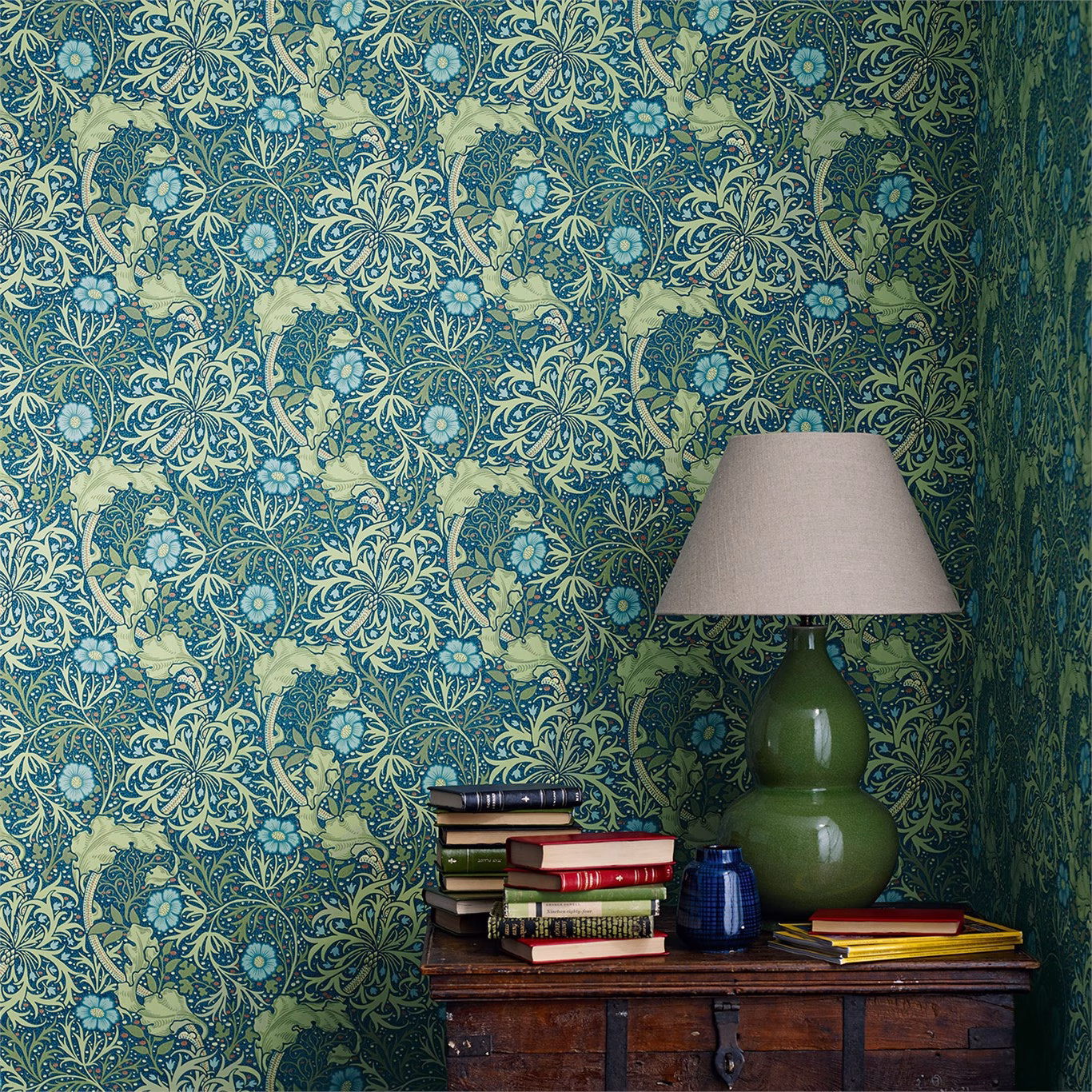 Обои Morris Archive Wallpapers III Morris Seaweed 214713 фото в интерьере